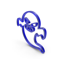 Blue Glass Halloween Ghost Symbol PNG & PSD Images