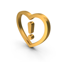 Exclamation Mark In Heart PNG & PSD Images