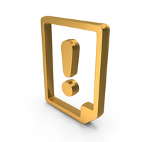 Gold Exclamation Mark In Page Symbol PNG & PSD Images