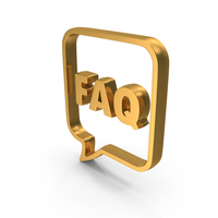 Gold FAQ In Speech Bubble Symbol PNG & PSD Images