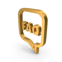 Gold FAQ In Speech Bubble Symbol PNG & PSD Images