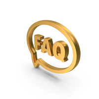 Gold Speech Bubble FAQ Symbol PNG & PSD Images