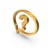 Gold Question Mark In Speech Bubble Symbol PNG & PSD Images