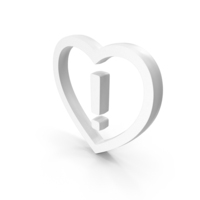 White Exclamation Mark In Heart Symbol PNG & PSD Images