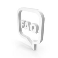 White FAQ Chat Symbol PNG & PSD Images