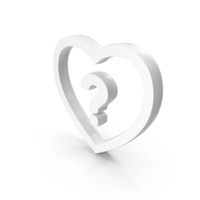 White Question Mark In Heart Symbol PNG & PSD Images