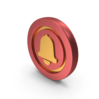 Web Button Icon Bell Notify DUAL Red Gold PNG & PSD Images