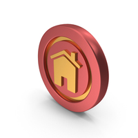 Dual Red Gold Home Button Icon PNG & PSD Images