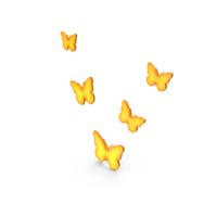 Yellow Butterfly Wall Decoration PNG & PSD Images
