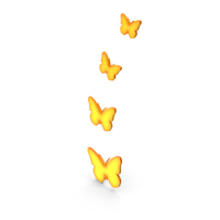 Yellow Butterfly Wall Decoration PNG & PSD Images