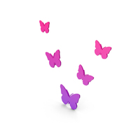 Purple & Pink Butterfly Wall Decoration PNG & PSD Images