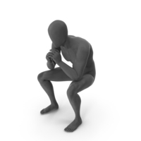 Male Base Body Gray Sitting PNG & PSD Images