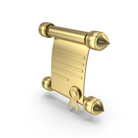 Gold Scroll Note PNG & PSD Images