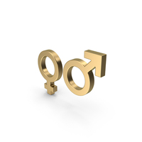 Gold Male And Female Symbol PNG & PSD Images