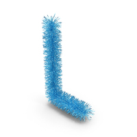 Blue Christmas Tinsel Letter L PNG & PSD Images