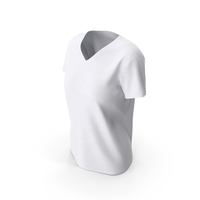 Female T-Shirt Dropped Shoulder Deep V Collar Short Sleeve PNG & PSD Images