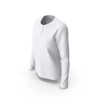 Female T-Shirt Dropped Shoulder Henley Collar Long Sleeve PNG & PSD Images
