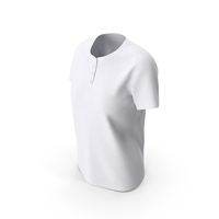 Female T-Shirt Dropped Shoulder Henley Collar Short Sleeve PNG & PSD Images