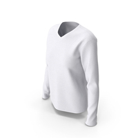 Female T-Shirt Dropped Shoulder V Collar Long Sleeve PNG & PSD Images