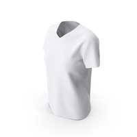 Female T-Shirt Dropped Shoulder V Collar Short Sleeve PNG & PSD Images