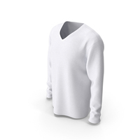 Male T-Shirt Dropped Shoulder Deep V Collar Long Sleeve PNG & PSD Images