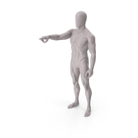 Gray Male Base Body Pointing Finger PNG & PSD Images