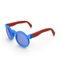 Cartoon Blue & Red Glasses PNG & PSD Images