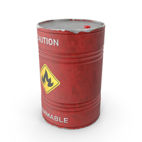 Red Steel Barrel With Flammable Warning Symbol PNG & PSD Images