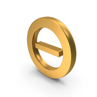 Minus No Entry In Circle Sign Gold PNG & PSD Images
