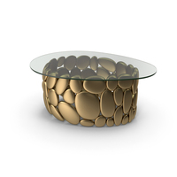 Designer Side Table With Glass Top PNG & PSD Images