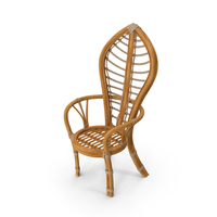 Chair Rattan Vintage Leaf Shaped Throne PNG & PSD Images