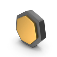Web Button Shape Heptagon Gold PNG & PSD Images