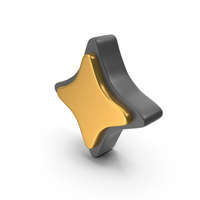Black & Gold Favorite Star Web Button PNG & PSD Images