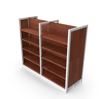Wooden Shelving System Double Shelf And Side Panel PNG & PSD Images