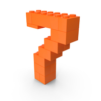 Toy Bricks Orange Number 7 PNG & PSD Images