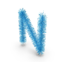 Blue Christmas Tinsel Letter N PNG & PSD Images