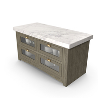 Wooden Kitchen Cabinet With Dishes PNG & PSD Images