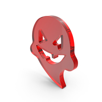 Red Glass Cartoon Ghost Symbol PNG & PSD Images