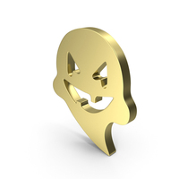 Gold Cartoon Ghost Symbol PNG & PSD Images