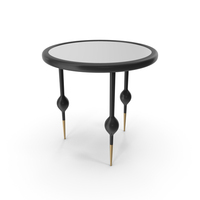 Black Round Table with Mirror Top PNG & PSD Images