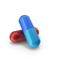 Red & Blue Medicine Capsule PNG & PSD Images