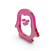 Pink Glass Penguin Symbol PNG & PSD Images