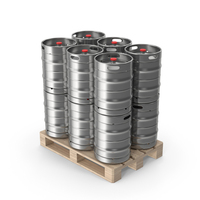 Beer Kegs On Wooden Pallet PNG & PSD Images