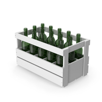 White Bottle Crate With Empty Bottles PNG & PSD Images