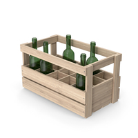 Wine Crate With Empty Bottles PNG & PSD Images