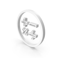 White Math Operators Circular Symbol PNG & PSD Images