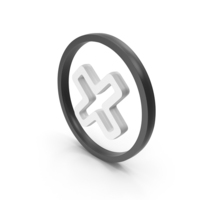 Black & White Math Multiply Circular Symbol PNG & PSD Images