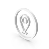 White Circular Location Pin Symbol PNG & PSD Images
