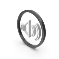 Black & White Speaker High Volume Circular Symbol PNG & PSD Images