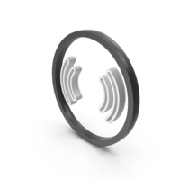 Black & White Vibrate Circular Symbol PNG & PSD Images